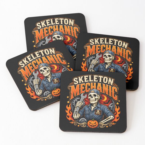 Item preview, Skeleton Mechanic Halloween Auto Repair Garage Worker designed and sold by netimdomains.