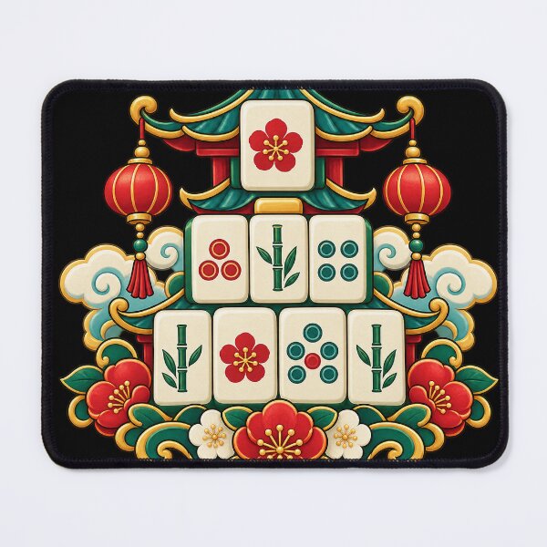 Item preview, Mahjong Beginner Club – Colorful Botanical Tile Art designed and sold by Georain.
