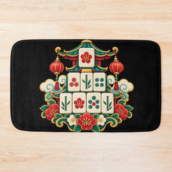 Item preview, Mahjong Beginner Club – Colorful Botanical Tile Art designed and sold by Georain.