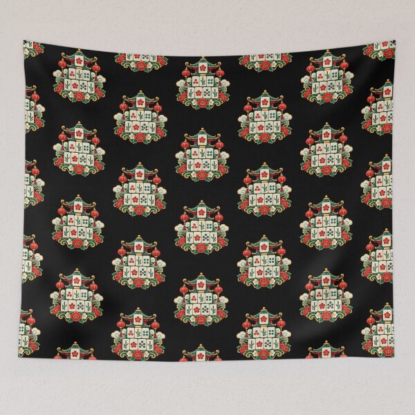 Item preview, Mahjong Beginner Club – Colorful Botanical Tile Art designed and sold by Georain.