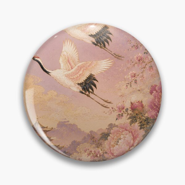 Item preview, Two Crane in Magnolia Pink Cloud designed and sold by atanasiaslivert.