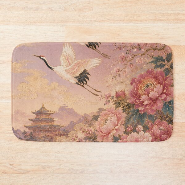 Item preview, Two Crane in Magnolia Pink Cloud designed and sold by atanasiaslivert.