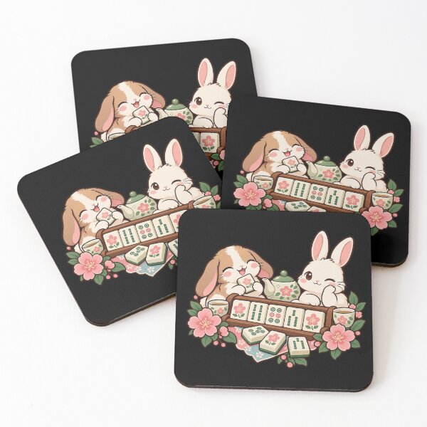 Item preview, Mahjong Game Night – Cute Animal Tile Club designed and sold by Georain.
