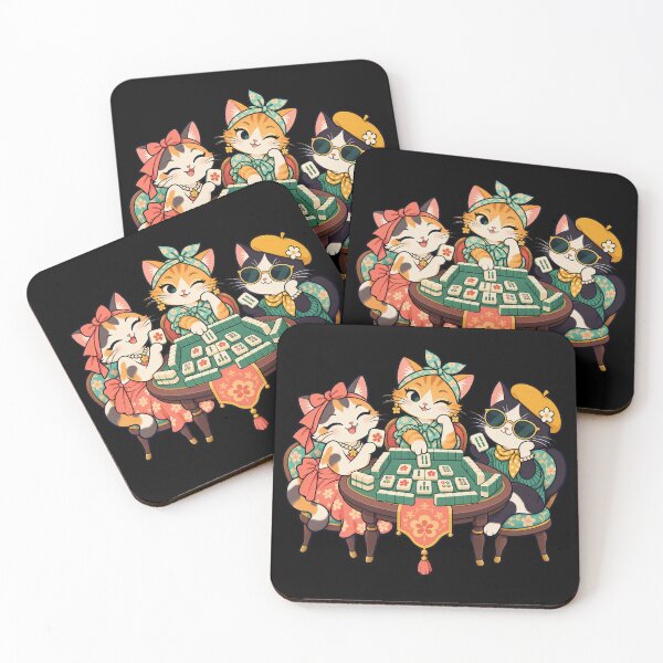 Item preview,  Mahjong Game Night – Cute Animal Tile Club designed and sold by Georain.