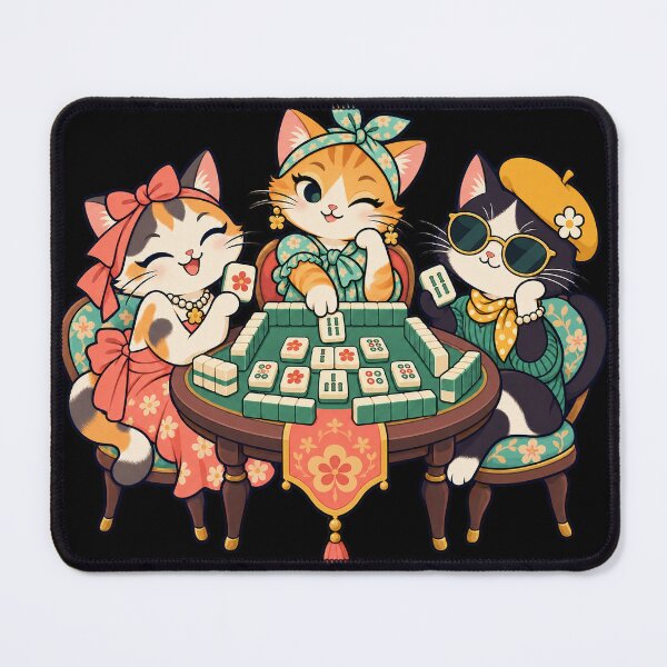 Item preview, Mahjong Game Night – Cute Animal Tile Club designed and sold by Georain.