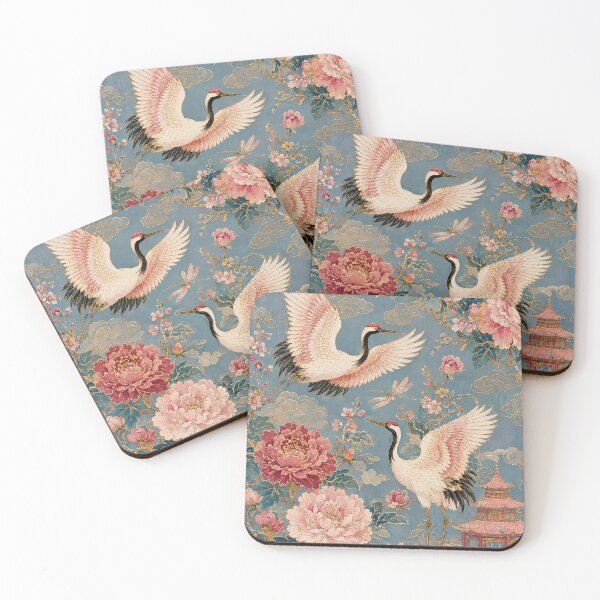 Item preview, Golden Cranes Among Peonies  designed and sold by atanasiaslivert.