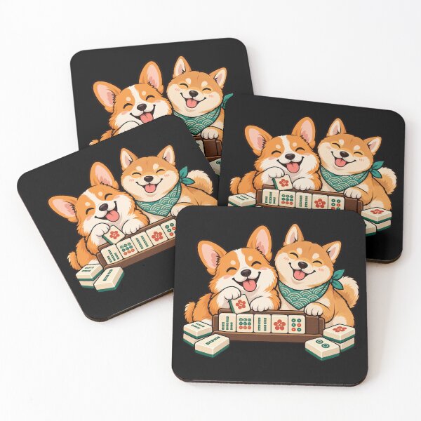 Item preview, Mahjong Game Night – Cute Animal Tile Club designed and sold by Georain.