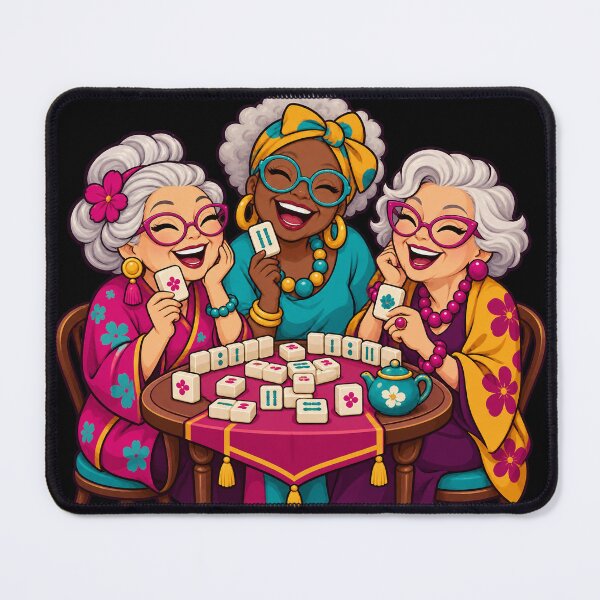 Item preview, Mahjong Game Night – Cute Animal Tile Club designed and sold by Georain.