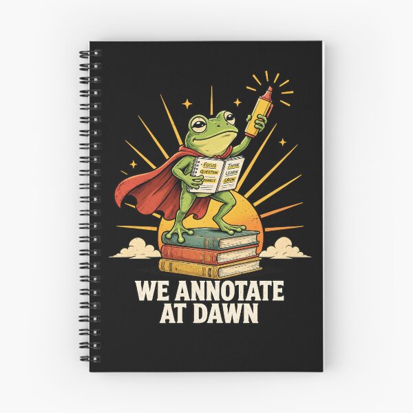 Item preview, We Annotate at Dawn Vibrant Superhero Frog Funny Reading Teacher  designed and sold by Zizo-DR44.