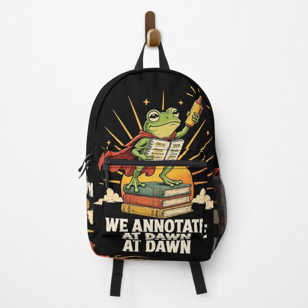 Item preview, We Annotate at Dawn Vibrant Superhero Frog Funny Reading Teacher  designed and sold by Zizo-DR44.