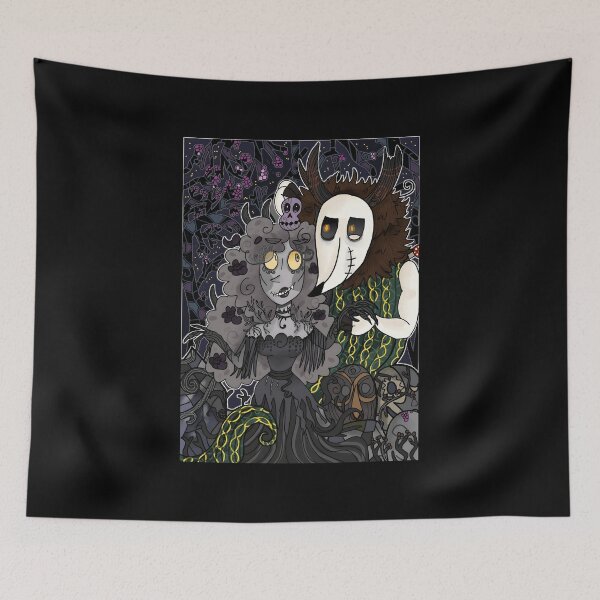 Item preview, Whimsical Skeleton Couple in Enchanted Forest designed and sold by Fibi-studio.