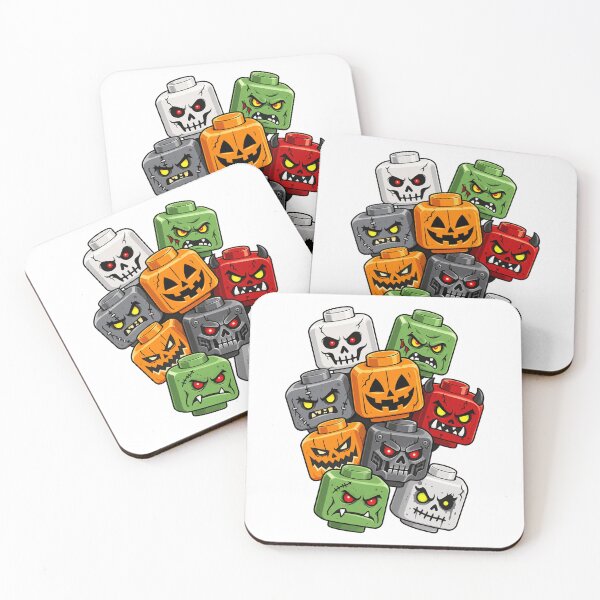 Item preview, Halloween Building Brick Head Pumpkin Ghost Zombie Friends designed and sold by KippyMcCall.