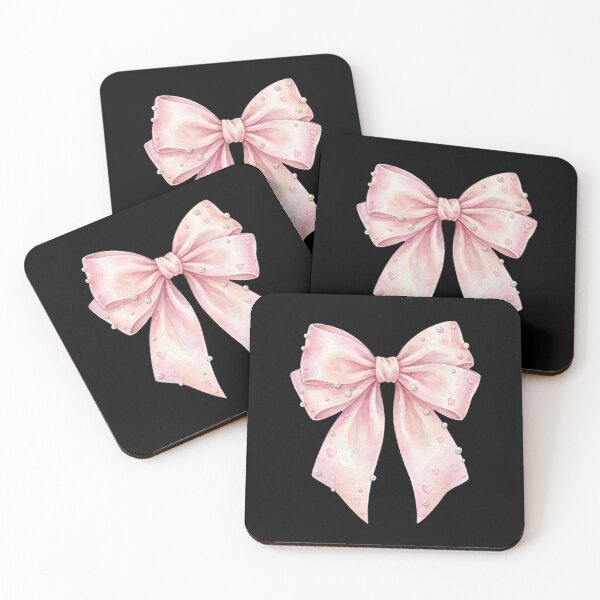 Item preview, Watercolor Pink Bow with Pearls & Hearts  designed and sold by ZyVoAli.