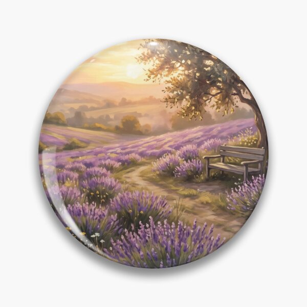 Item preview, Lavender Field Sunset Resting Bench designed and sold by Day1-TN.