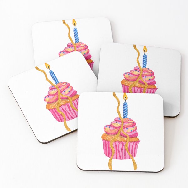 Item preview, Kintsugi Birthday Cupcake – Pink Celebration & Resilience Art designed and sold by newsuept25.art.