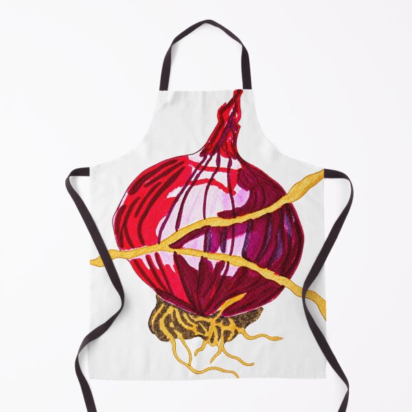 Item preview, Golden Red Onion – Original Hand-Painted Botanical Art designed and sold by newsuept25.art.