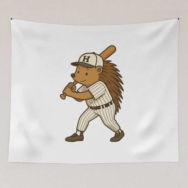 Artikelvorschau, Niedlicher Igel-Baseballspieler – Lustige Sportkunst entworfen und verkauft von MascotFoundry.