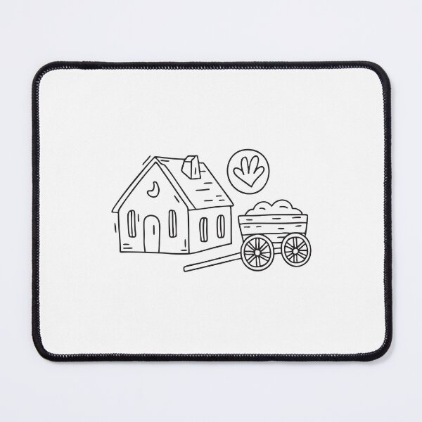 Item preview, An illustration of village with a wooden cart nearby designed and sold by rasagamastore.