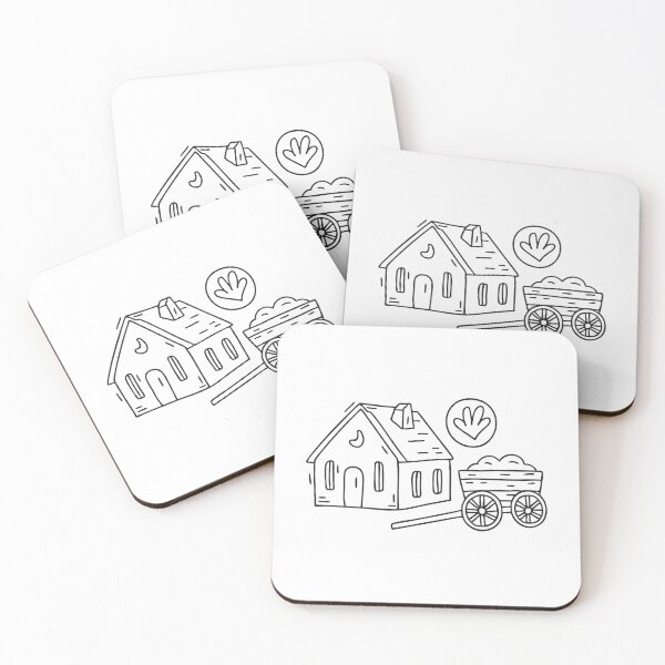 Item preview, An illustration of village with a wooden cart nearby designed and sold by rasagamastore.