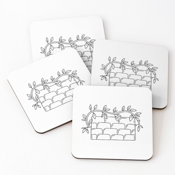 Item preview, An illustration of vine crawling over a stone wall designed and sold by rasagamastore.