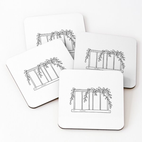 Item preview, An illustration of vine draping from a balcony railing designed and sold by rasagamastore.