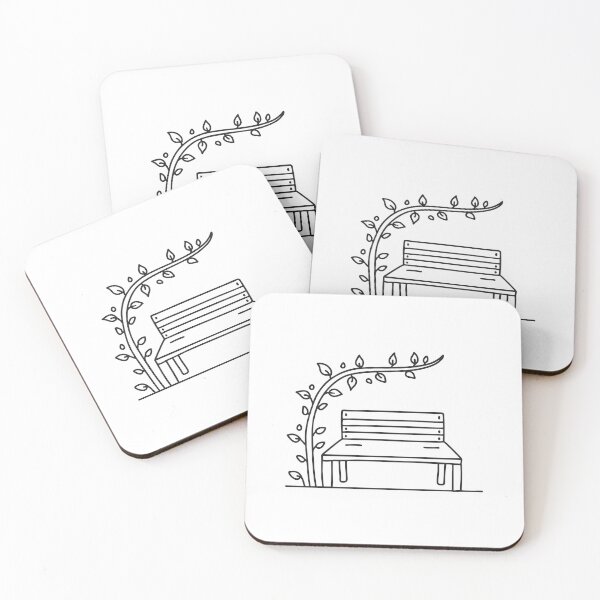 Item preview, An illustration of vine growing beside a garden bench designed and sold by rasagamastore.