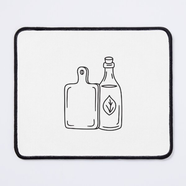 Item preview, An illustration of vinegar bottle beside a cutting board designed and sold by rasagamastore.