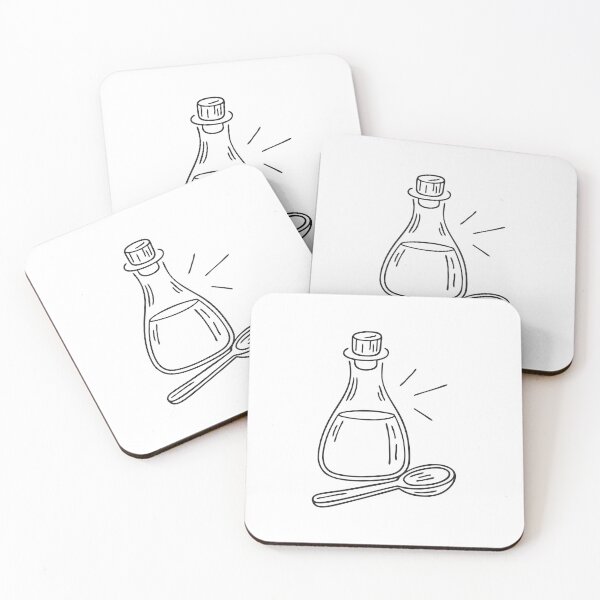 Item preview, An illustration of vinegar bottle beside a wooden spoon designed and sold by rasagamastore.