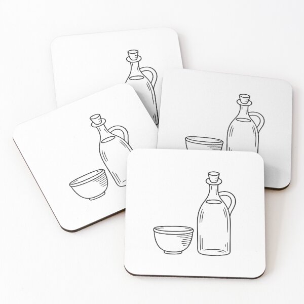 Item preview, An illustration of vinegar bottle near a ceramic bowl designed and sold by rasagamastore.