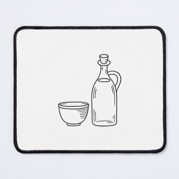 Item preview, An illustration of vinegar bottle near a ceramic bowl designed and sold by rasagamastore.