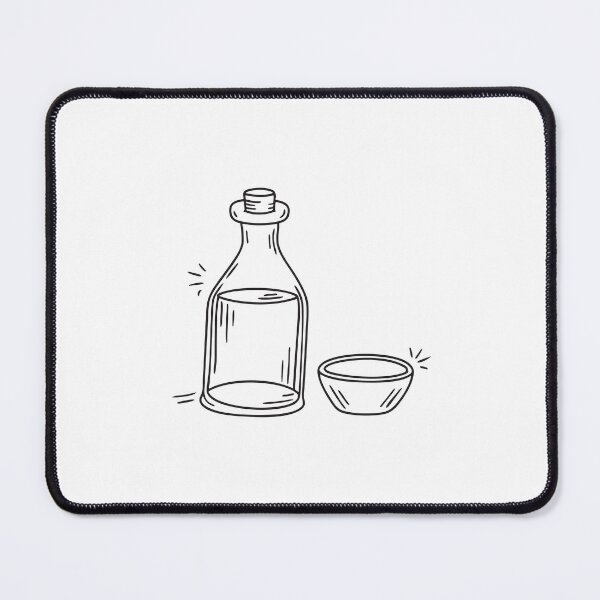 Item preview, An illustration of vinegar bottle next to a small dish designed and sold by rasagamastore.