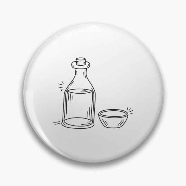 Artikelvorschau, Eine Abbildung einer Essigflasche neben einer kleinen Schüssel entworfen und verkauft von rasagamastore.