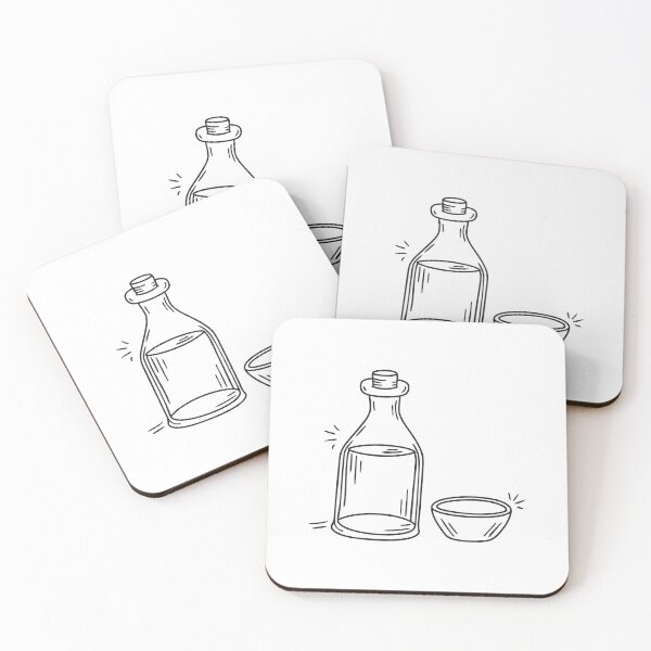 Item preview, An illustration of vinegar bottle next to a small dish designed and sold by rasagamastore.