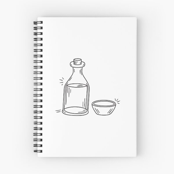 Item preview, An illustration of vinegar bottle next to a small dish designed and sold by rasagamastore.