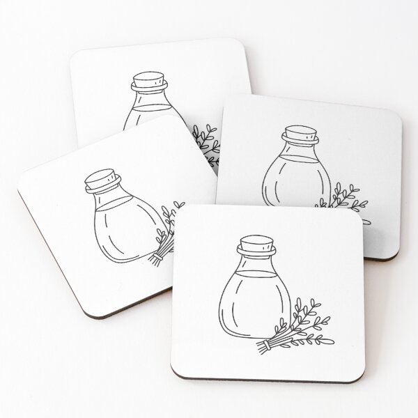 Item preview, An illustration of vinegar jar near a bunch of herbs designed and sold by rasagamastore.