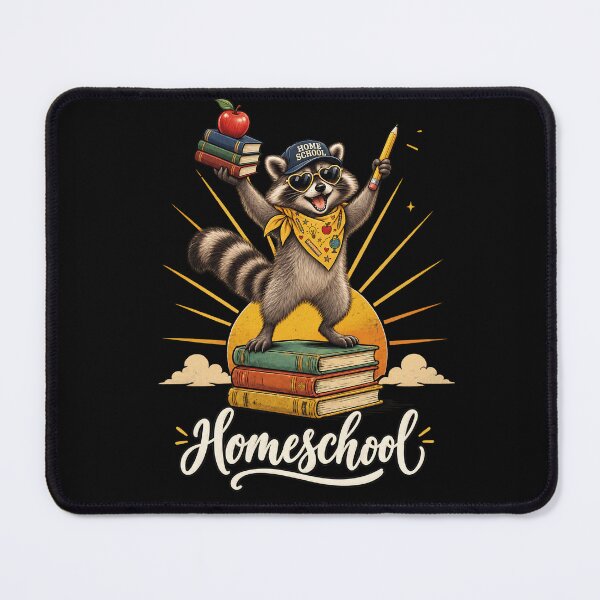 Item preview, Homeschool Raccoon Funny Cool Raccoon with Books & Heart Sunglasses designed and sold by Zizo-DR44.
