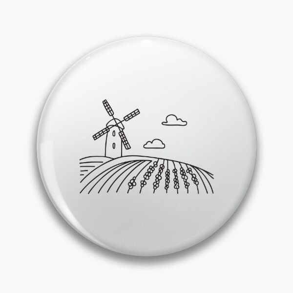 Item preview, An illustration of vineyard near a windmill designed and sold by rasagamastore.