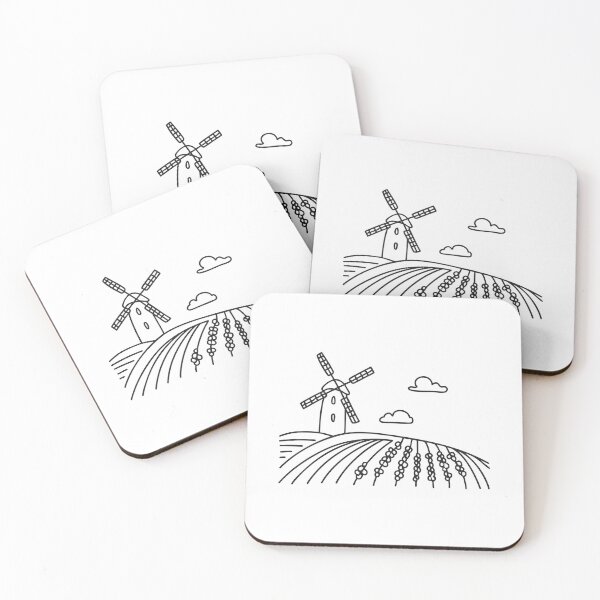 Item preview, An illustration of vineyard near a windmill designed and sold by rasagamastore.