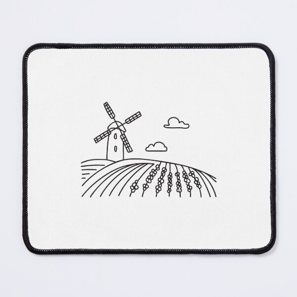 Item preview, An illustration of vineyard near a windmill designed and sold by rasagamastore.