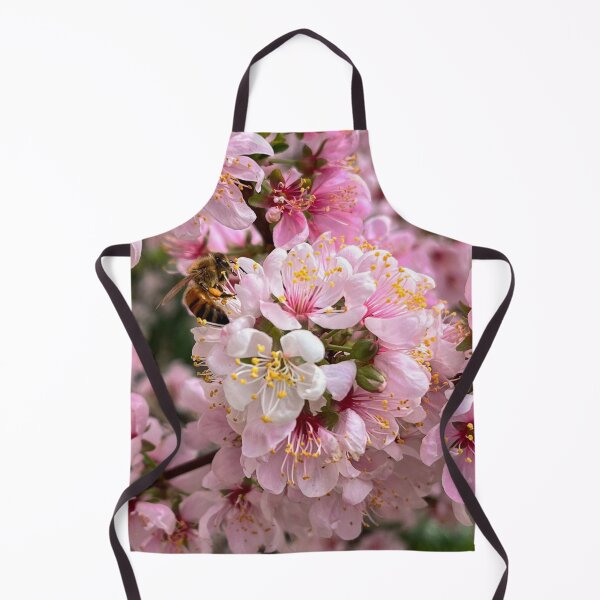 Item preview, Honey Bee Among Pink Cherry Blossoms designed and sold by Be Captured by Brittany Emma.