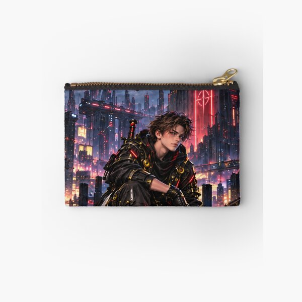 Item preview, Danix Cyberpunk Red Tower Night Poster Design designed and sold by Kenzie & Co.