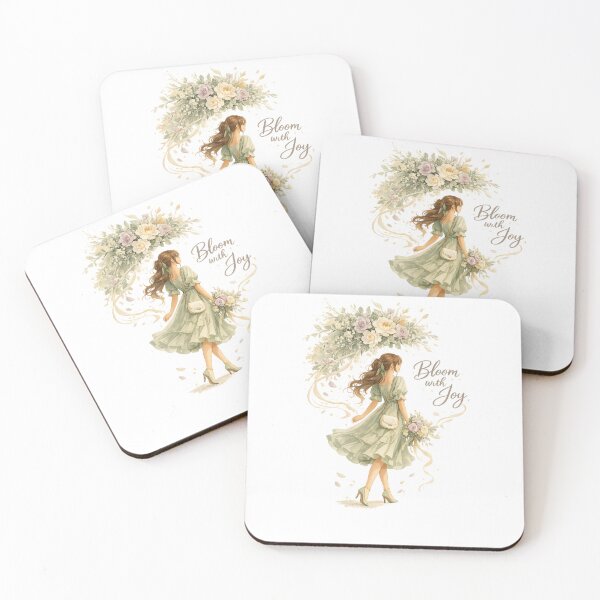 Item preview, Bloom with Joy Sage Green Floral Woman Romantic Cottagecore Art Design designed and sold by inkoutninja.