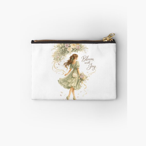 Item preview, Bloom with Joy Sage Green Floral Woman Romantic Cottagecore Art Design designed and sold by inkoutninja.