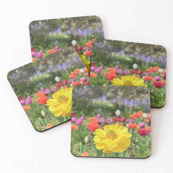 Item preview, Golden Yellow Ranunculus in a Colourful Spring Garden designed and sold by Be Captured by Brittany Emma.