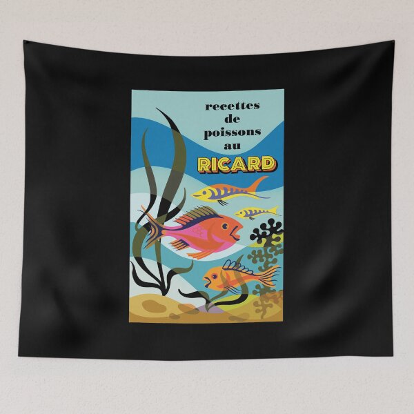 Item preview, Vintage Ricard Fish Recipes Retro Aquatic Art designed and sold by STEVDSON.