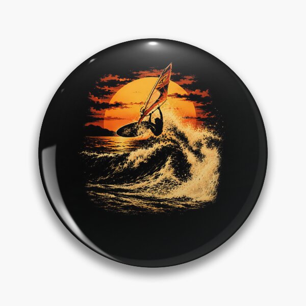 Item preview, Windsurf Wave Riding At An Ocean Sunset  Retro Sportswear designed and sold by snailslowdance.