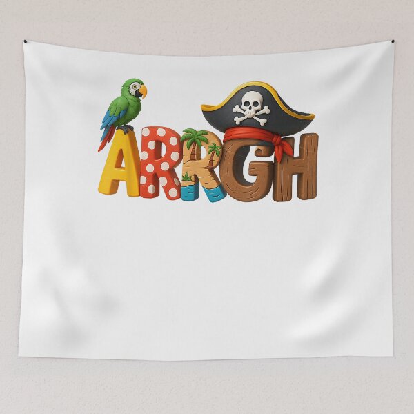 Item preview, Colorfuls Pirate Arrgh Parrots Skulls Funny Hat Adventure Style Ocean Lovers designed and sold by JuniorLynchj.