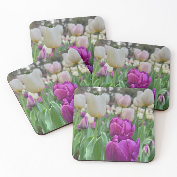 Item preview, Purple and White Tulips in a Spring Garden designed and sold by Be Captured by Brittany Emma.