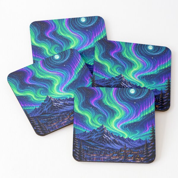 Item preview, Aurora Over a Snowy Valley designed and sold by archeliraiden.