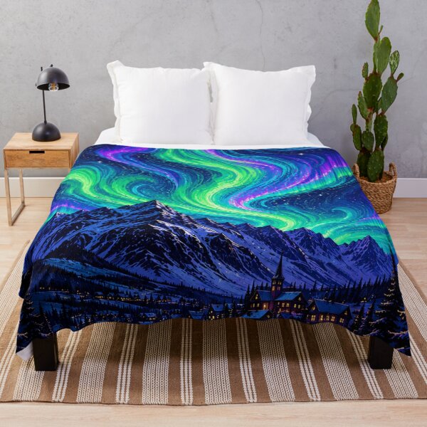 Item preview, Aurora Over a Snowy Valley designed and sold by archeliraiden.